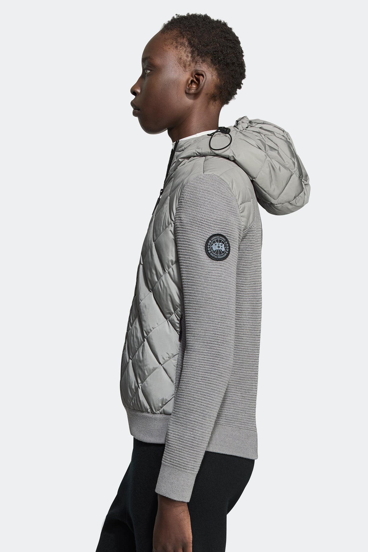 HyBridge® Quilted Knit Hoodie Black Disc