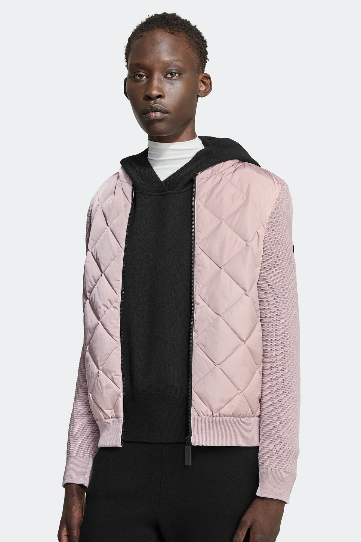 HyBridge® Quilted Knit Hoodie Black Disc