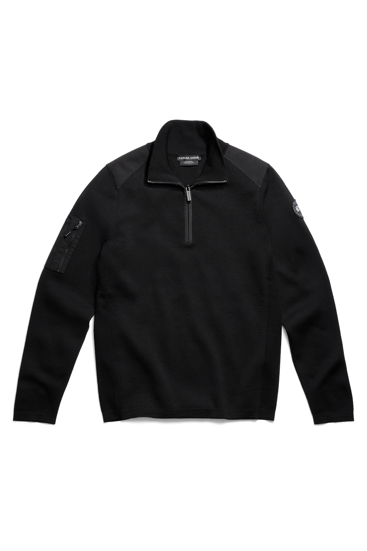 Stormont Quarter Zip Sweater Black Disc