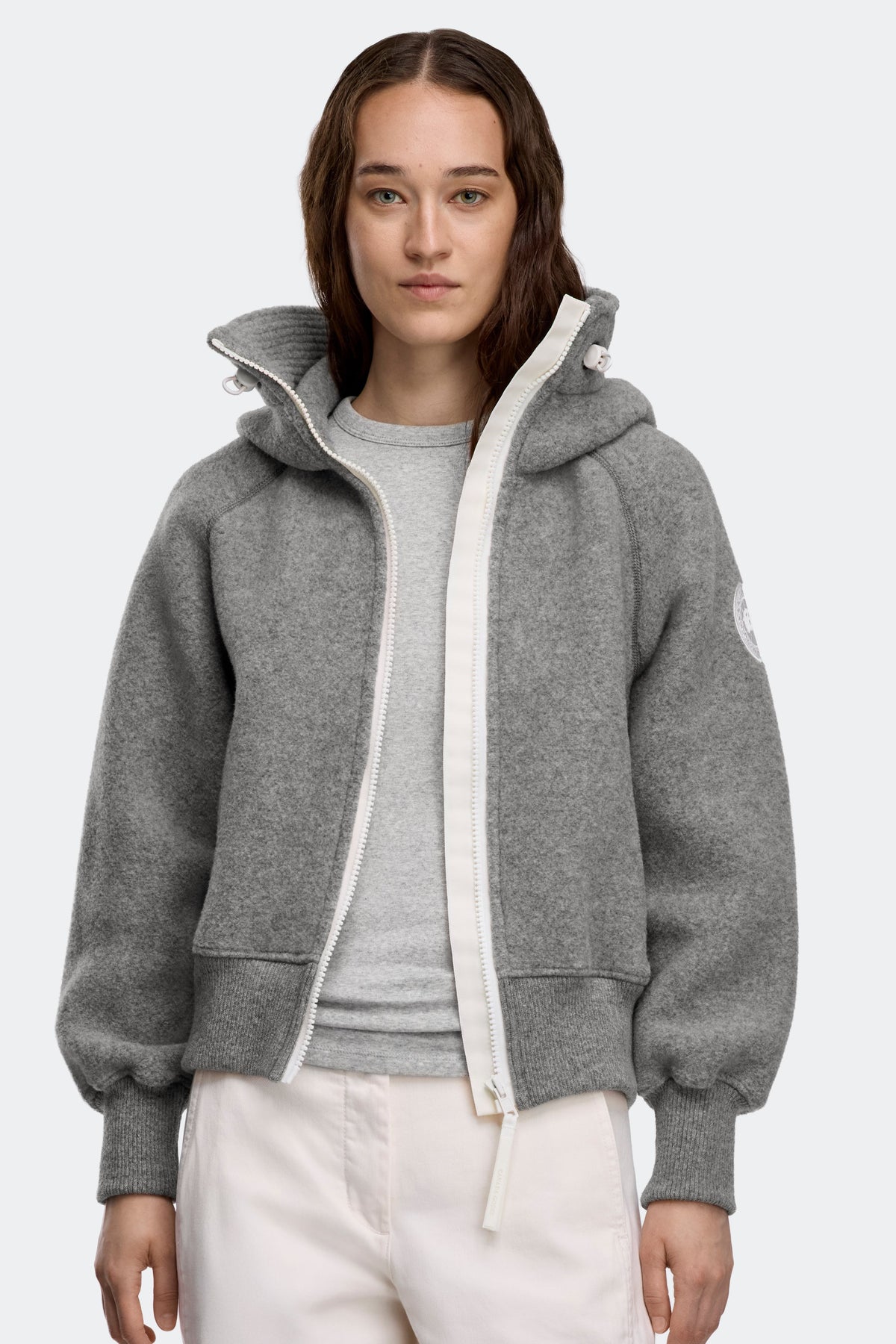Chilliwack Fleece Bomber White Disc