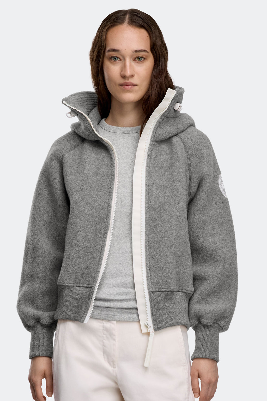 Chilliwack Fleece Bomber White Disc