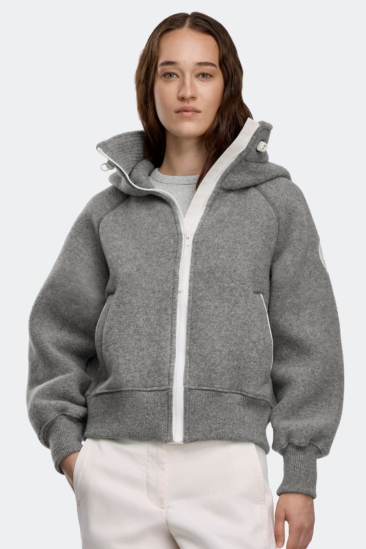 Chilliwack Fleece Bomber White Disc