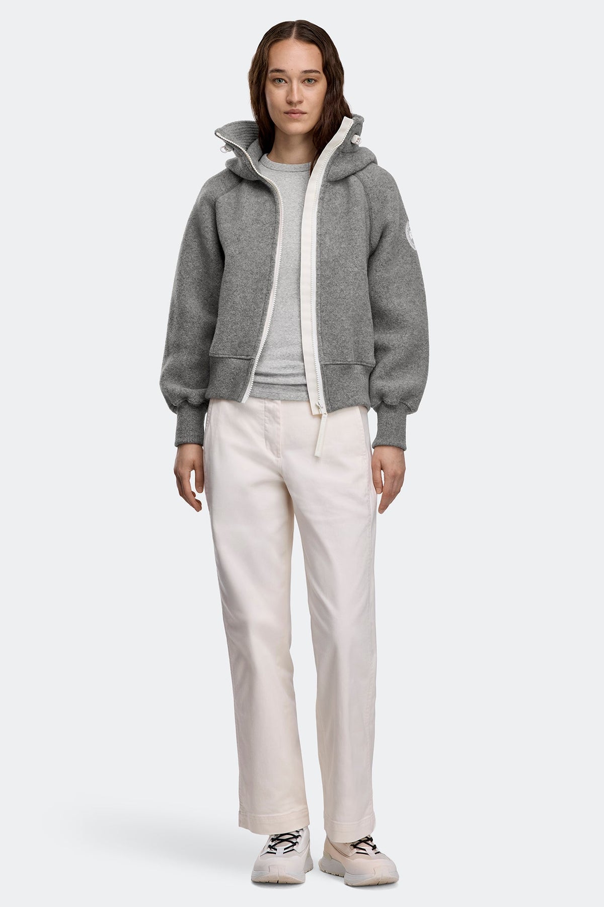 Chilliwack Fleece Bomber White Disc