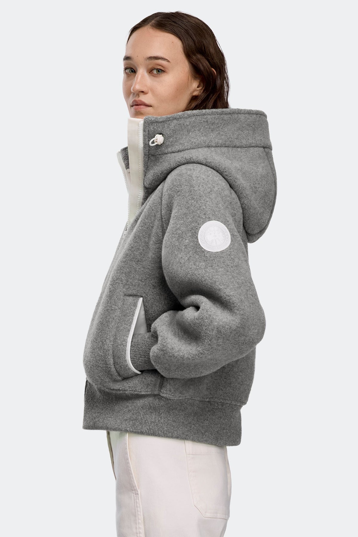 Chilliwack Fleece Bomber White Disc