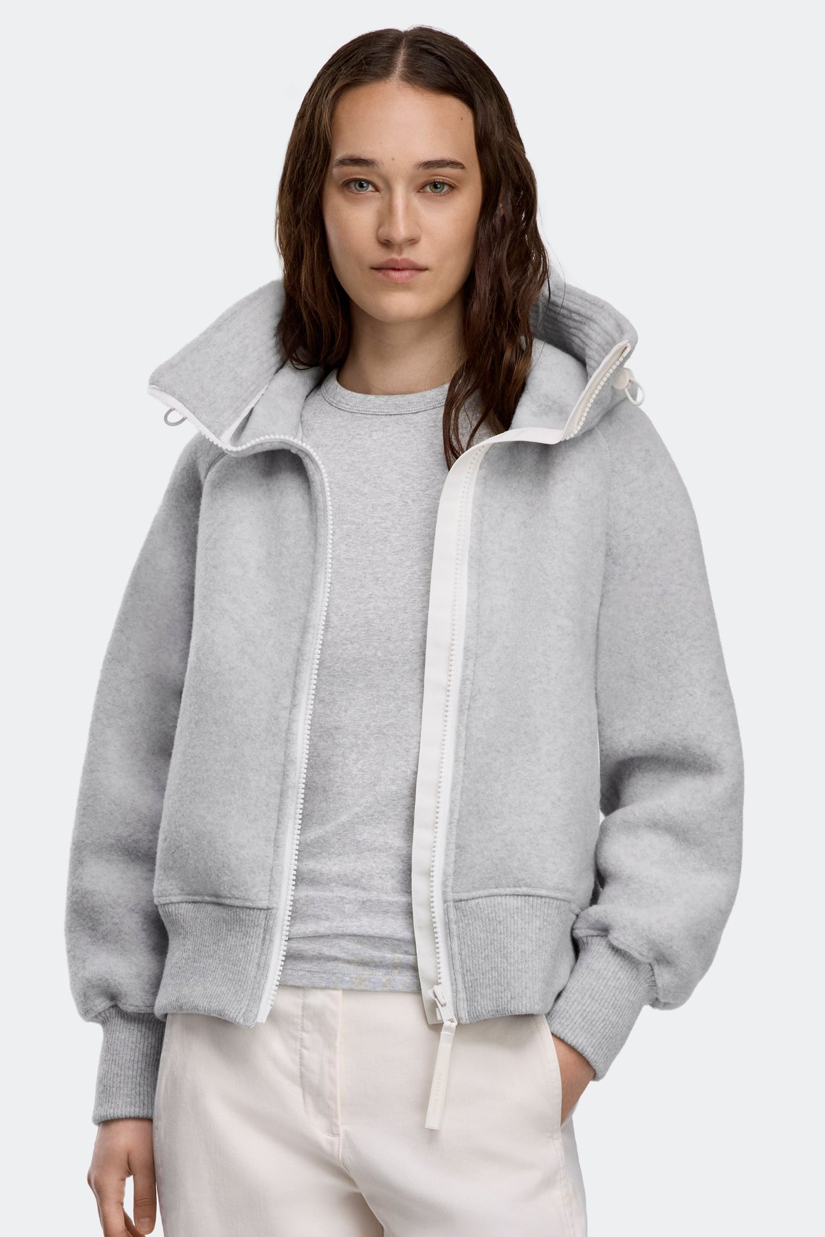 Chilliwack Fleece Bomber White Disc