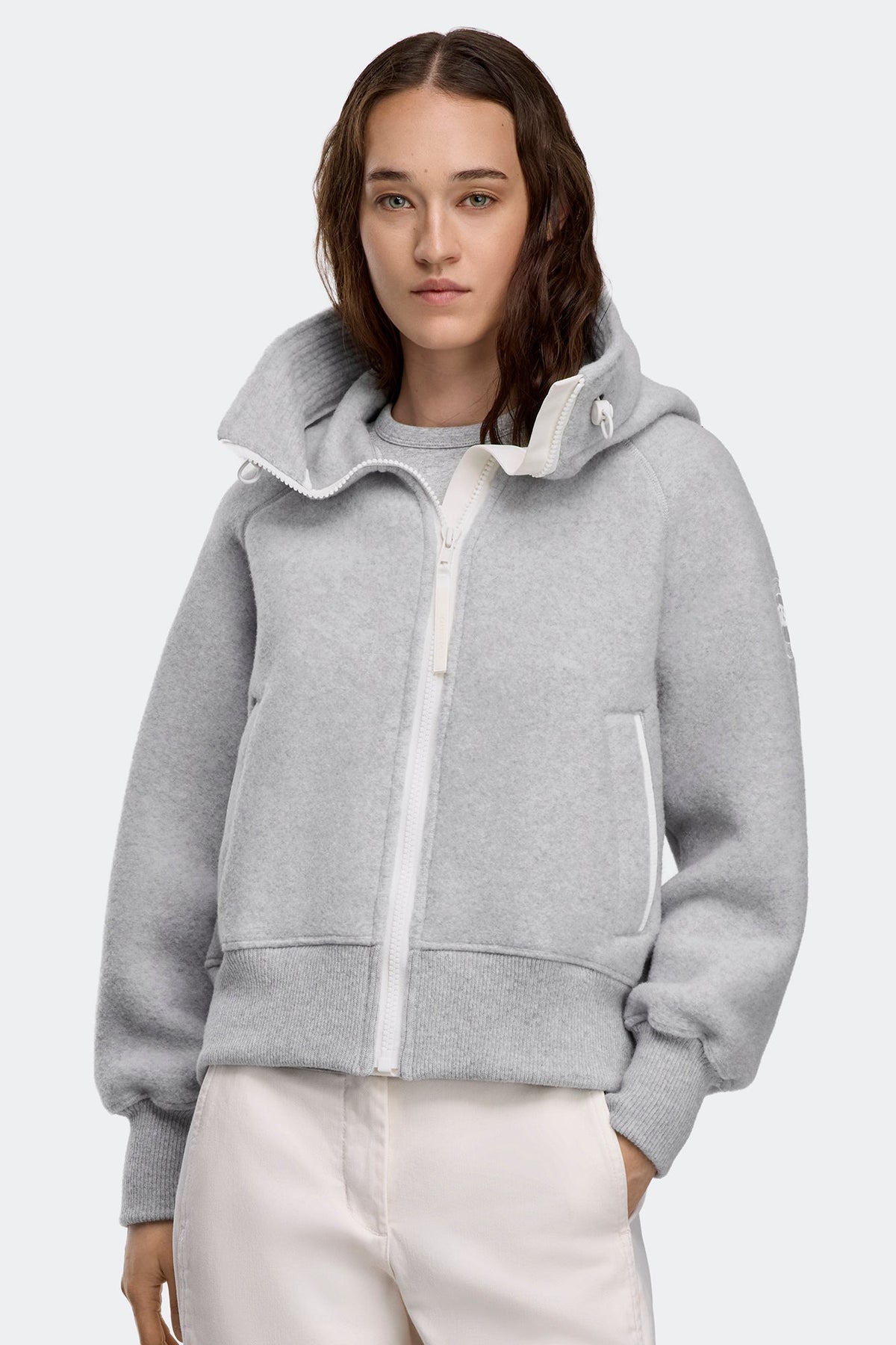 Chilliwack Fleece Bomber White Disc