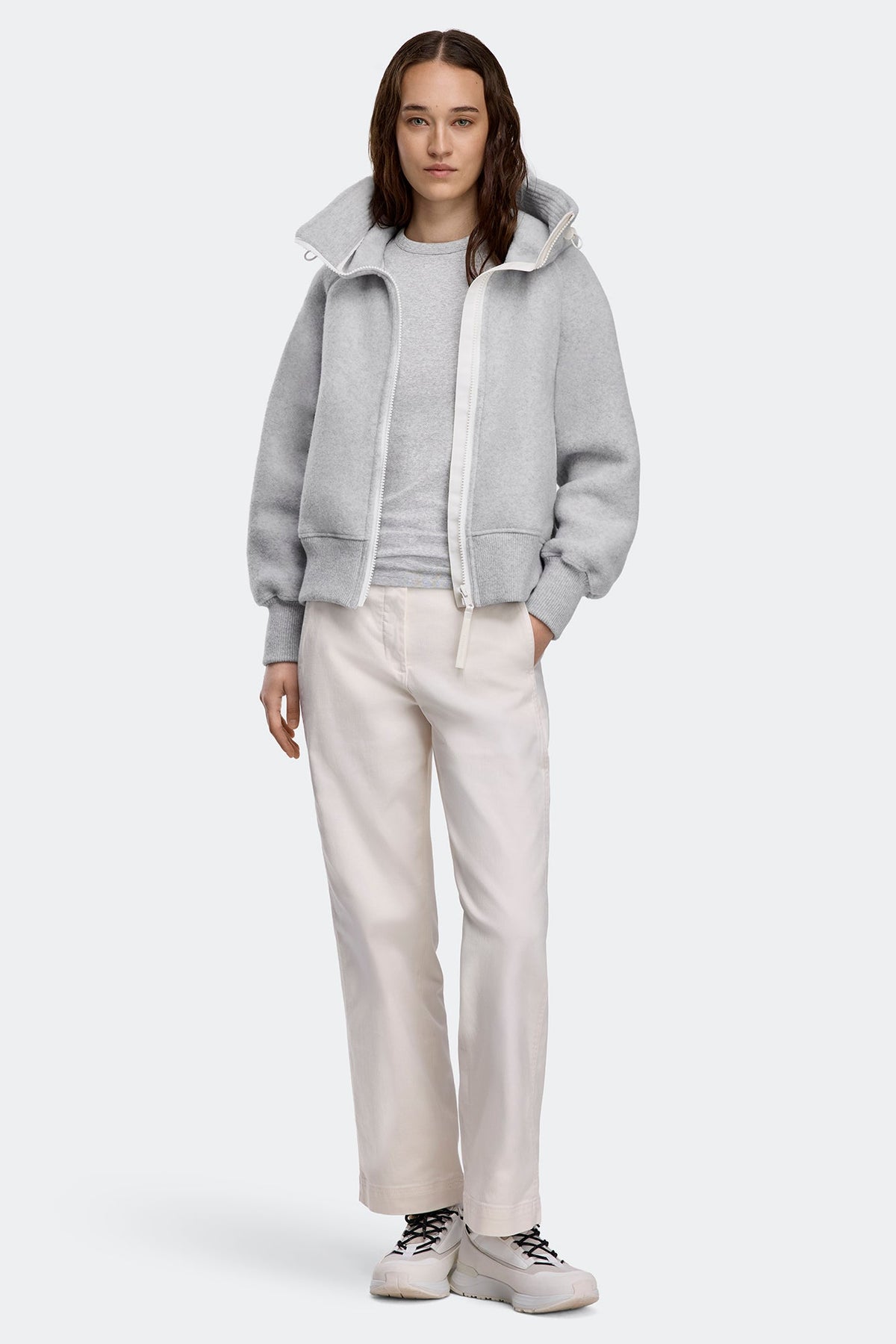 Chilliwack Fleece Bomber White Disc