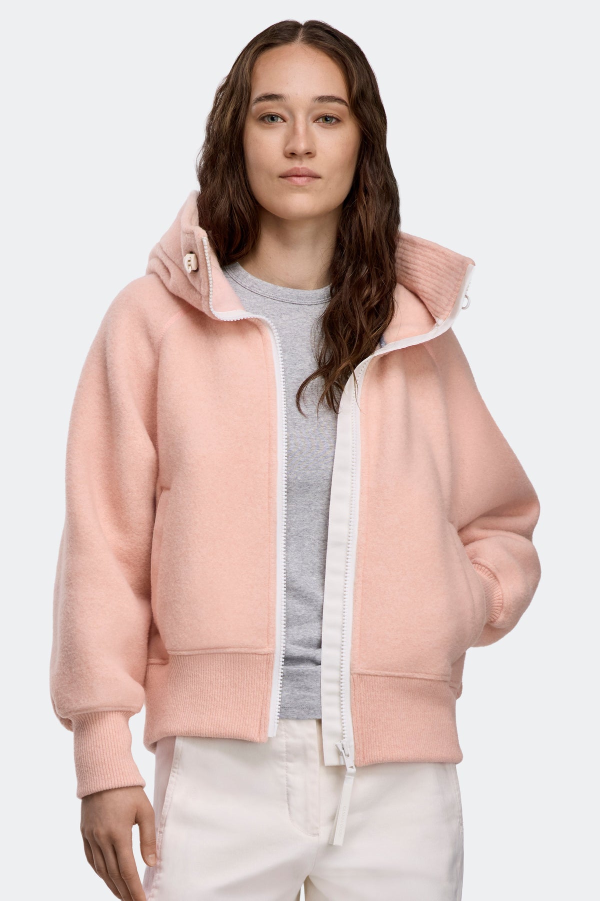 Chilliwack Fleece Bomber White Disc