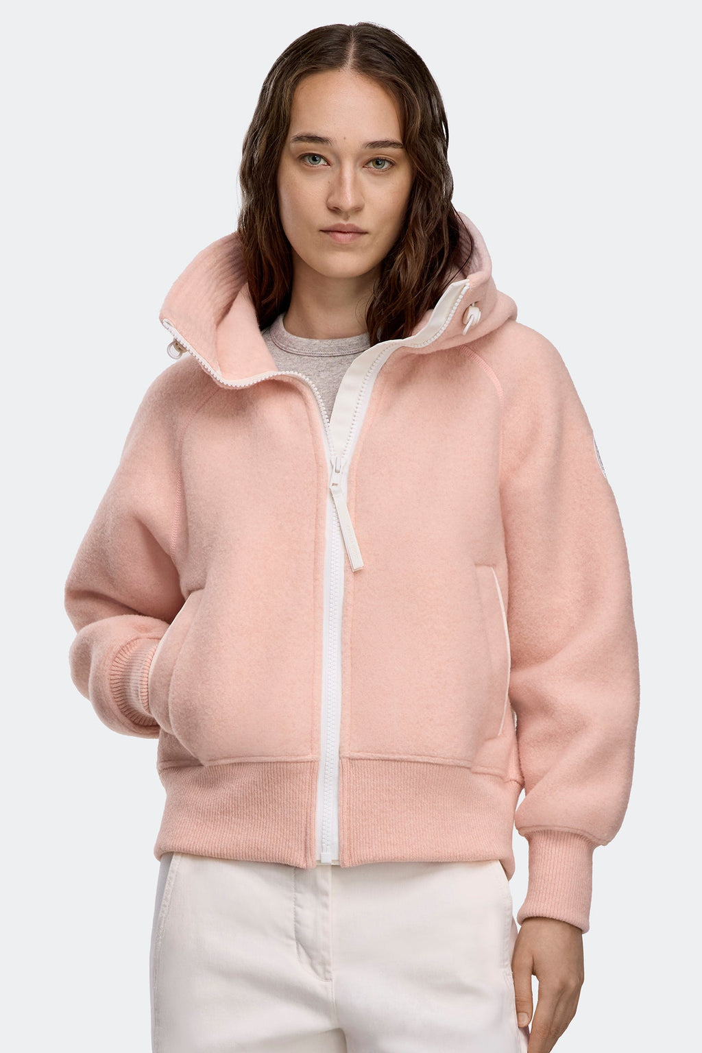Chilliwack Fleece Bomber White Disc