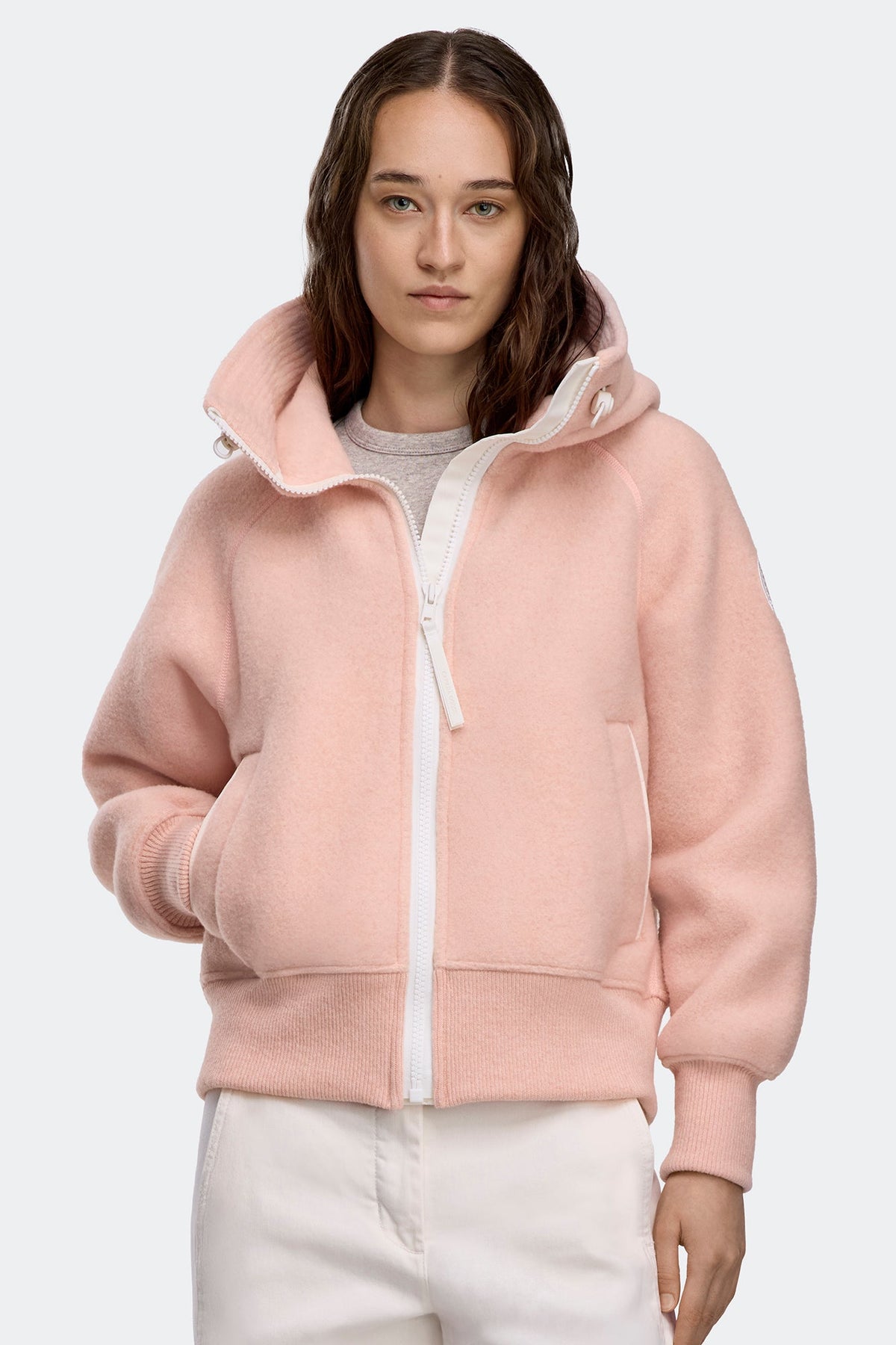 Chilliwack Fleece Bomber White Disc