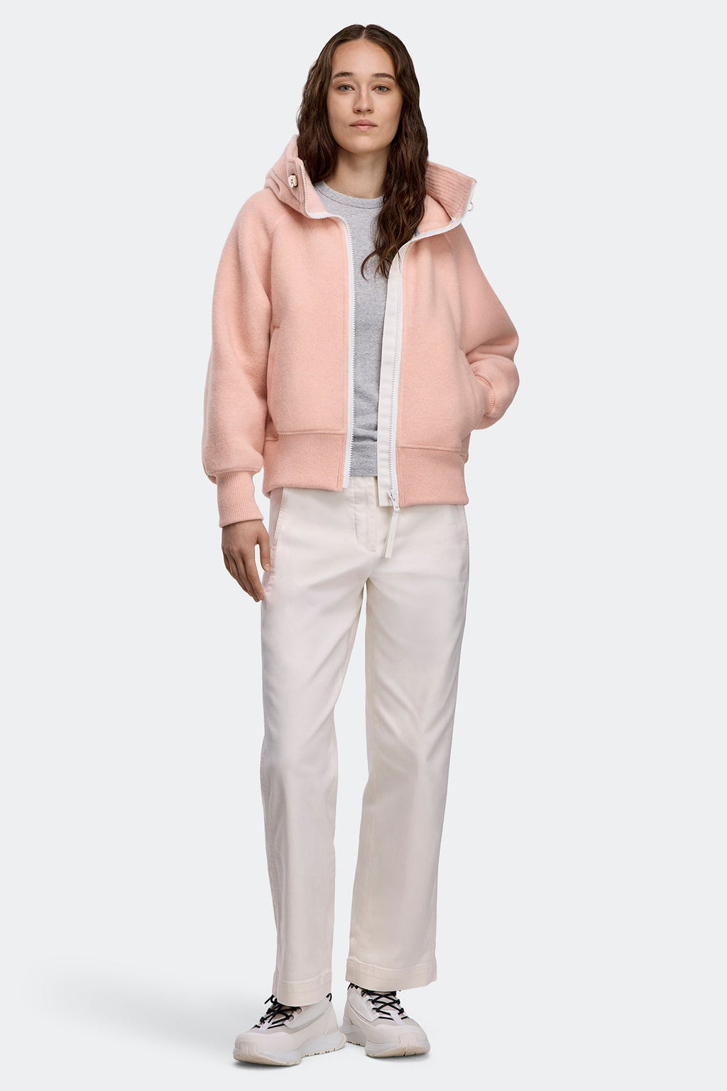 Chilliwack Fleece Bomber White Disc