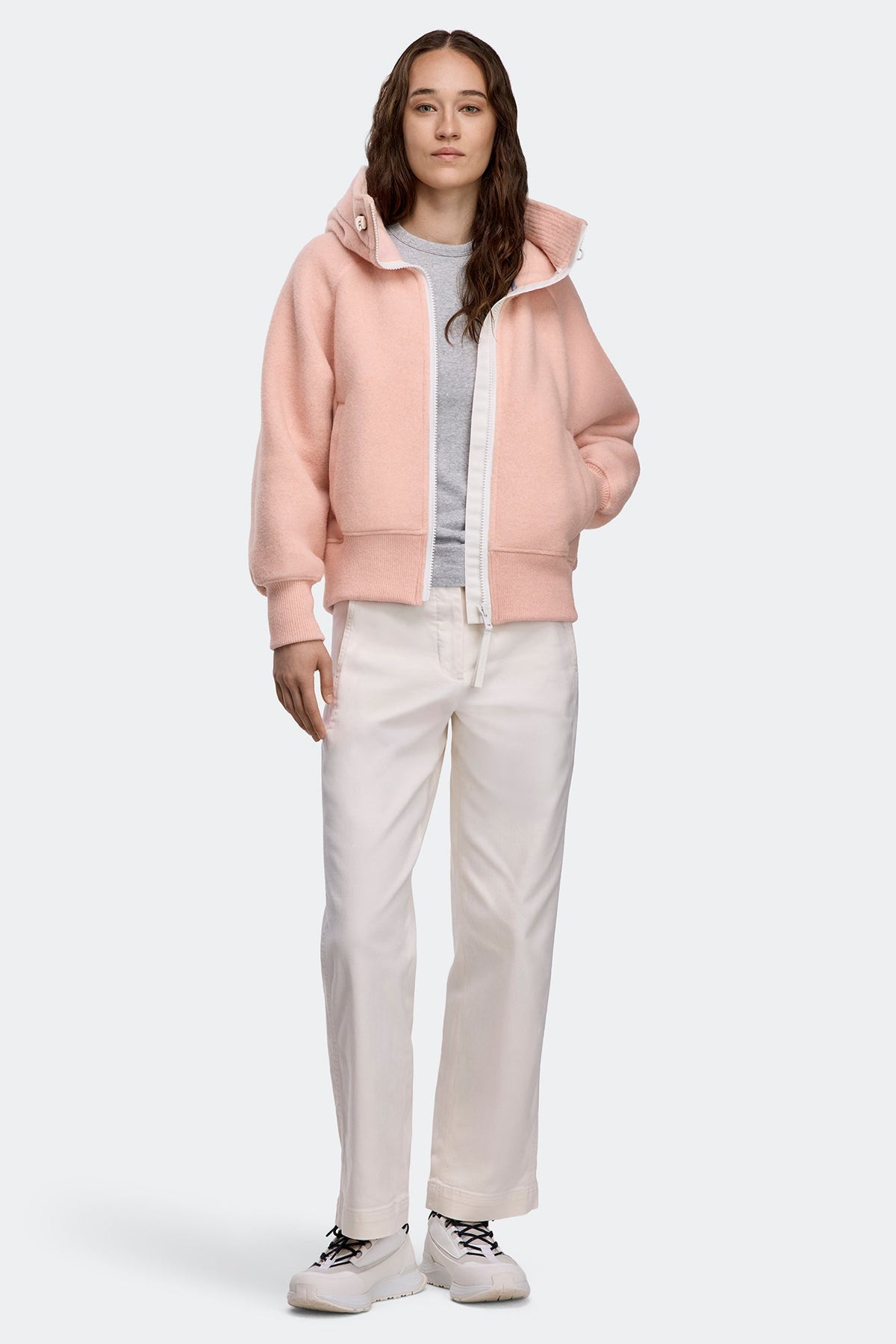 Chilliwack Fleece Bomber White Disc