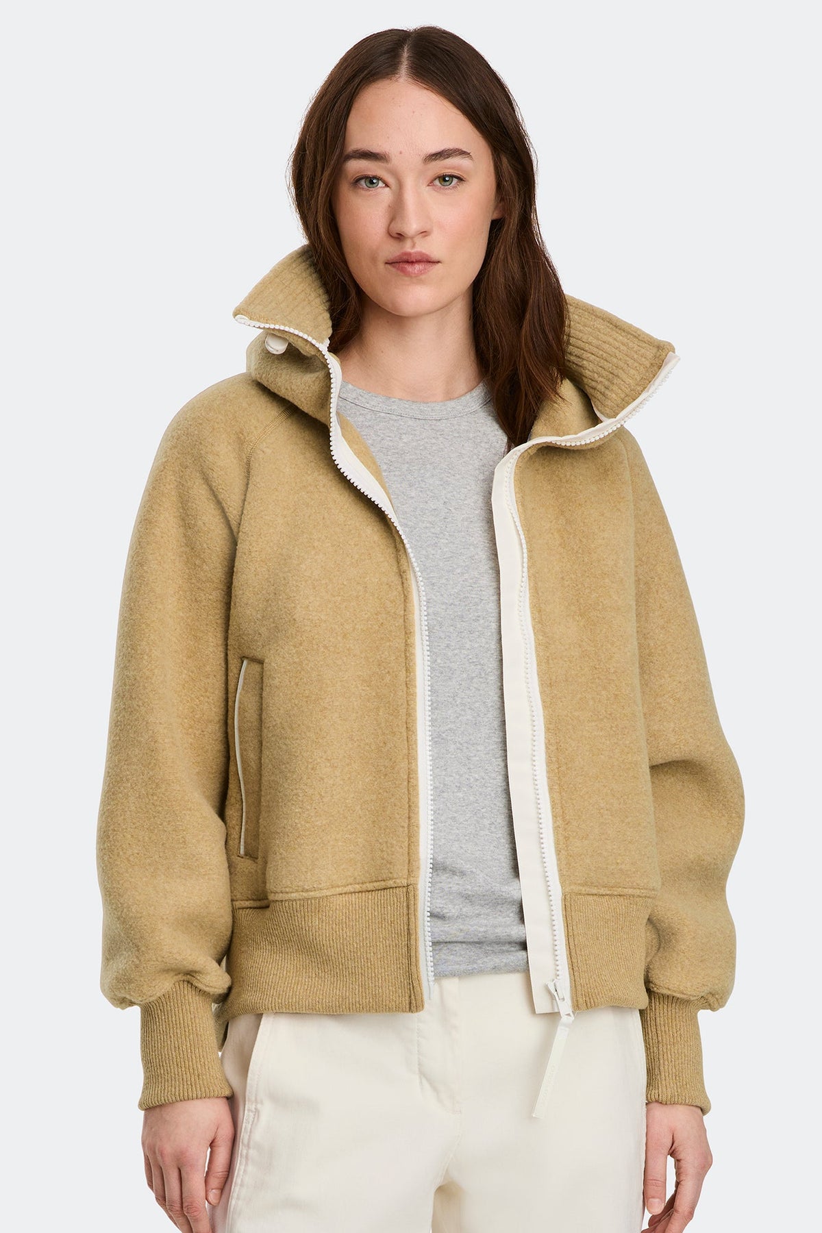 Chilliwack Fleece Bomber White Disc