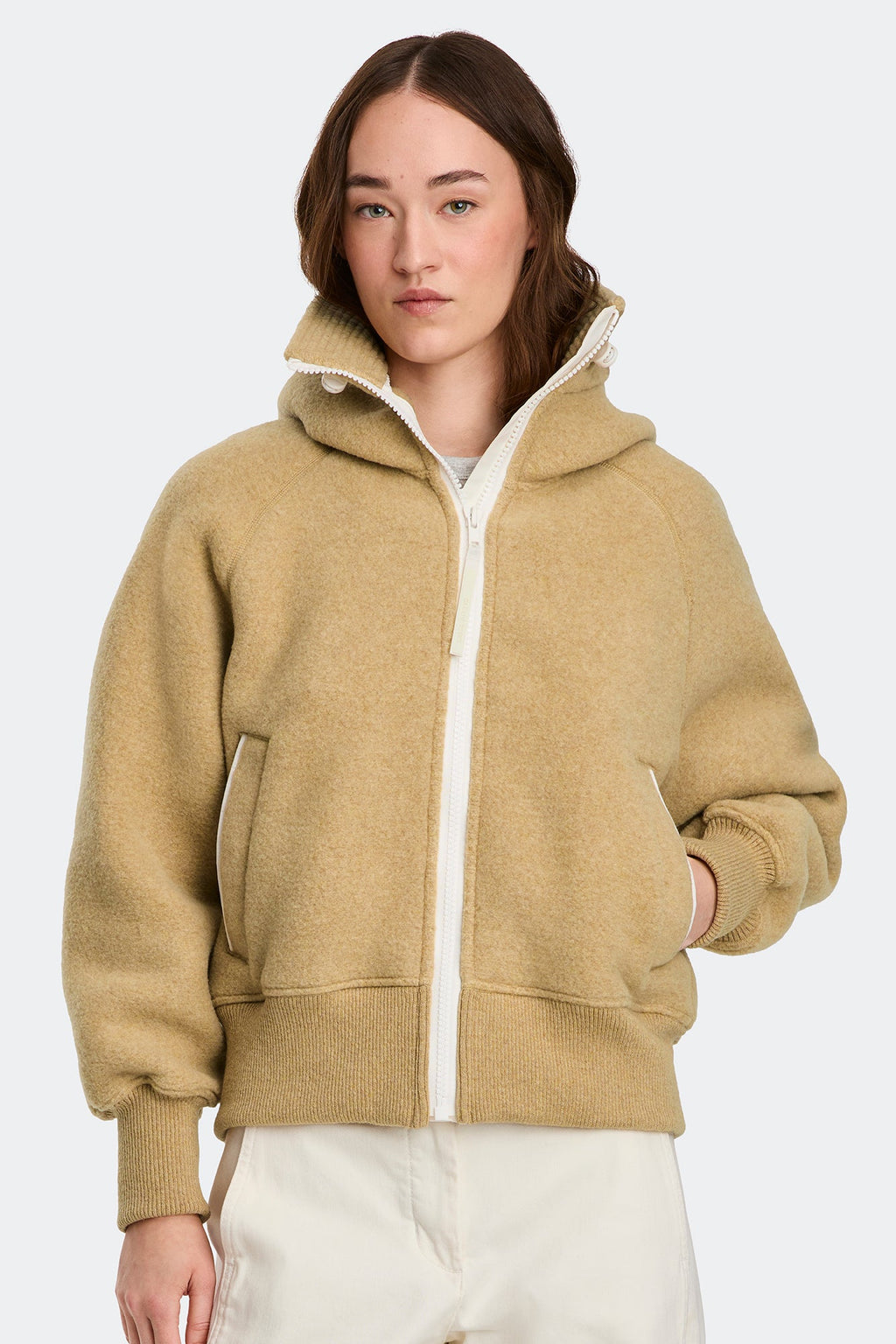 Chilliwack Fleece Bomber White Disc
