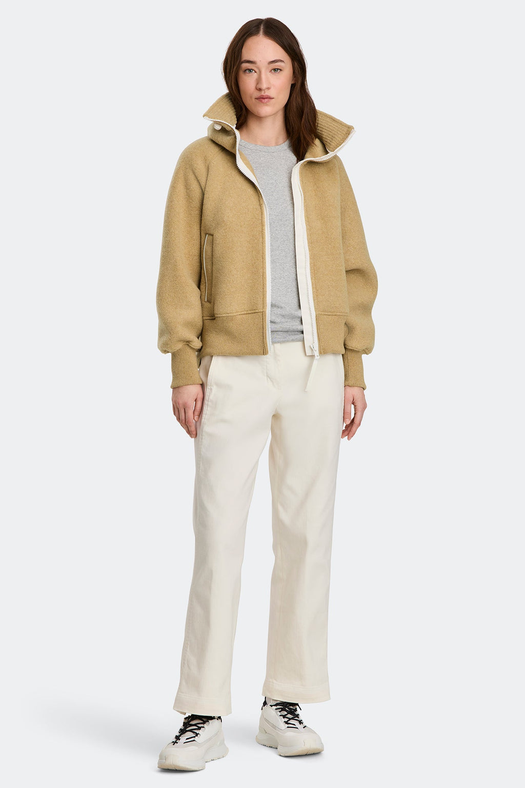 Chilliwack Fleece Bomber White Disc