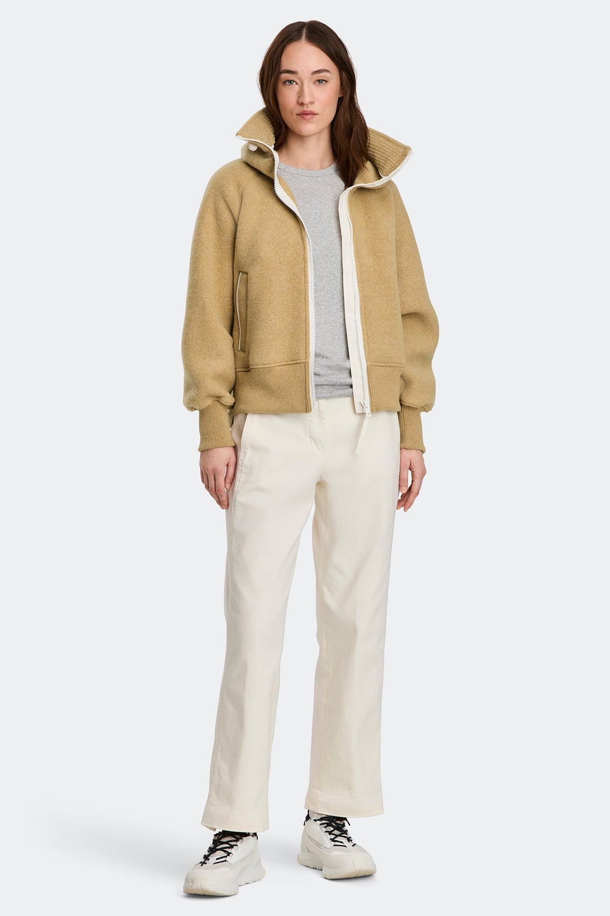 Chilliwack Fleece Bomber White Disc
