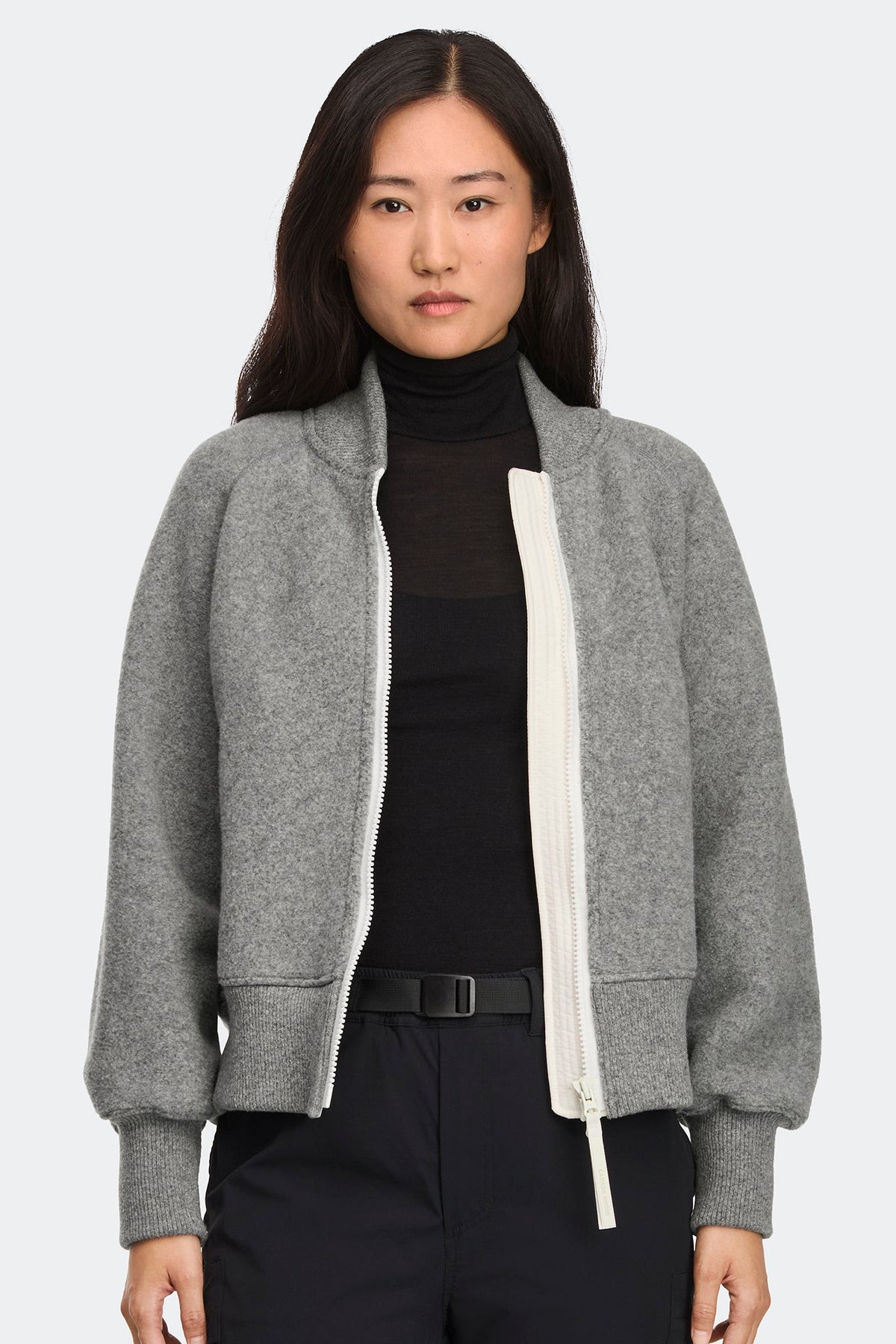 Sierra Fleece Bomber White Disc