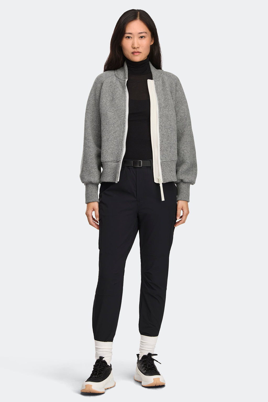 Sierra Fleece Bomber White Disc