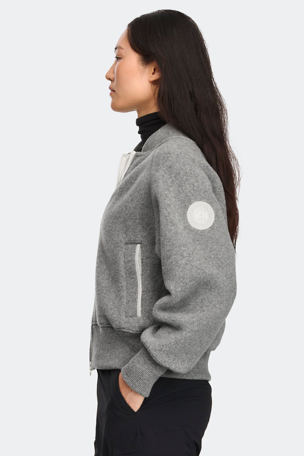 Sierra Fleece Bomber White Disc