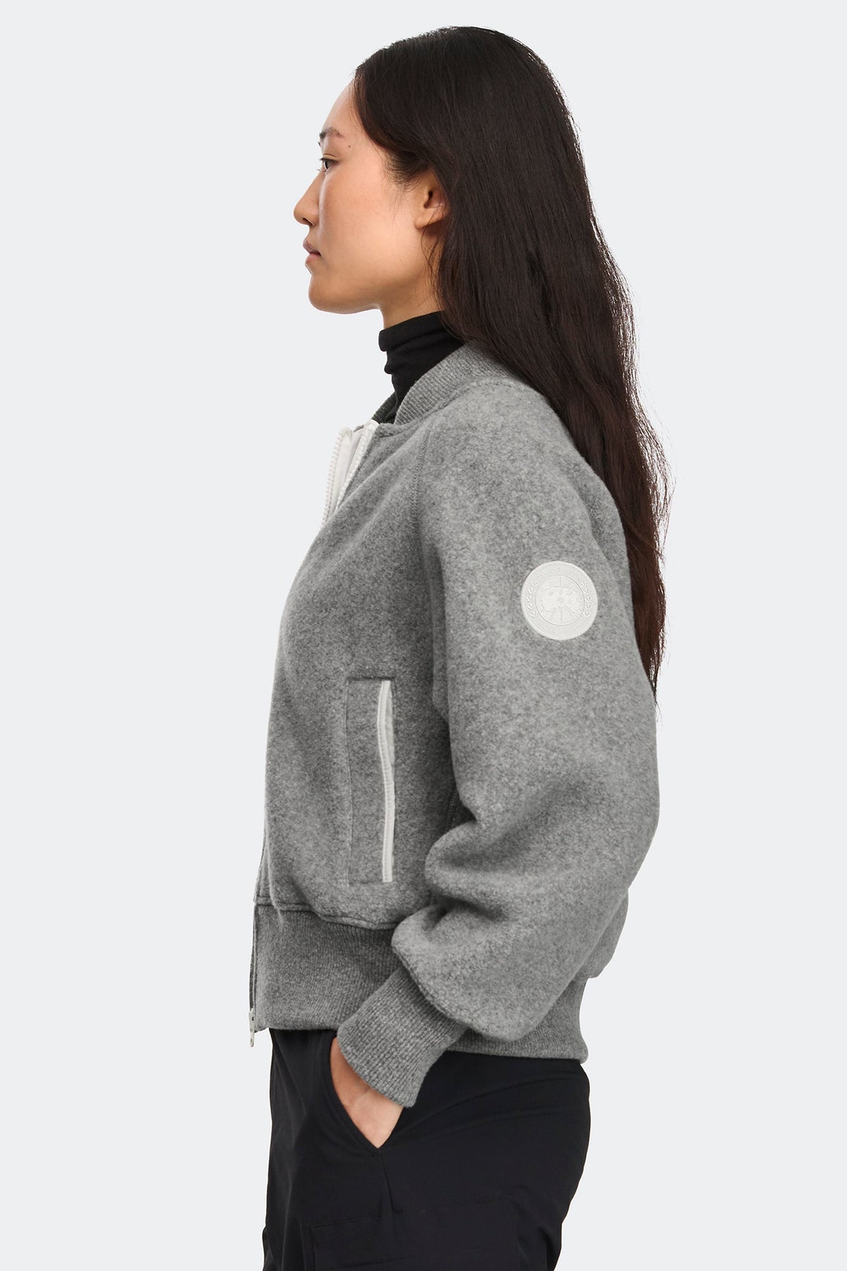 Sierra Fleece Bomber White Disc