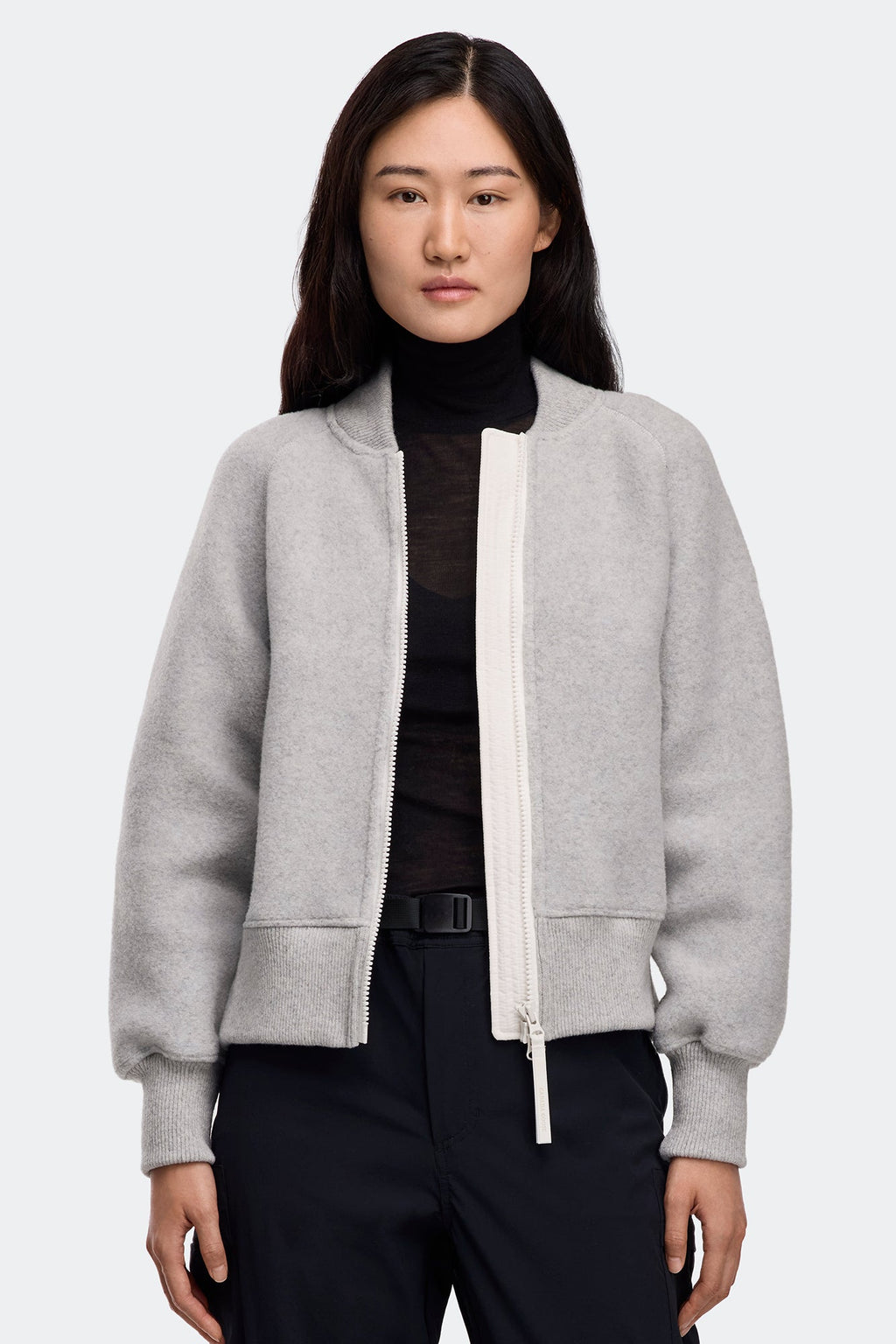 Sierra Fleece Bomber White Disc