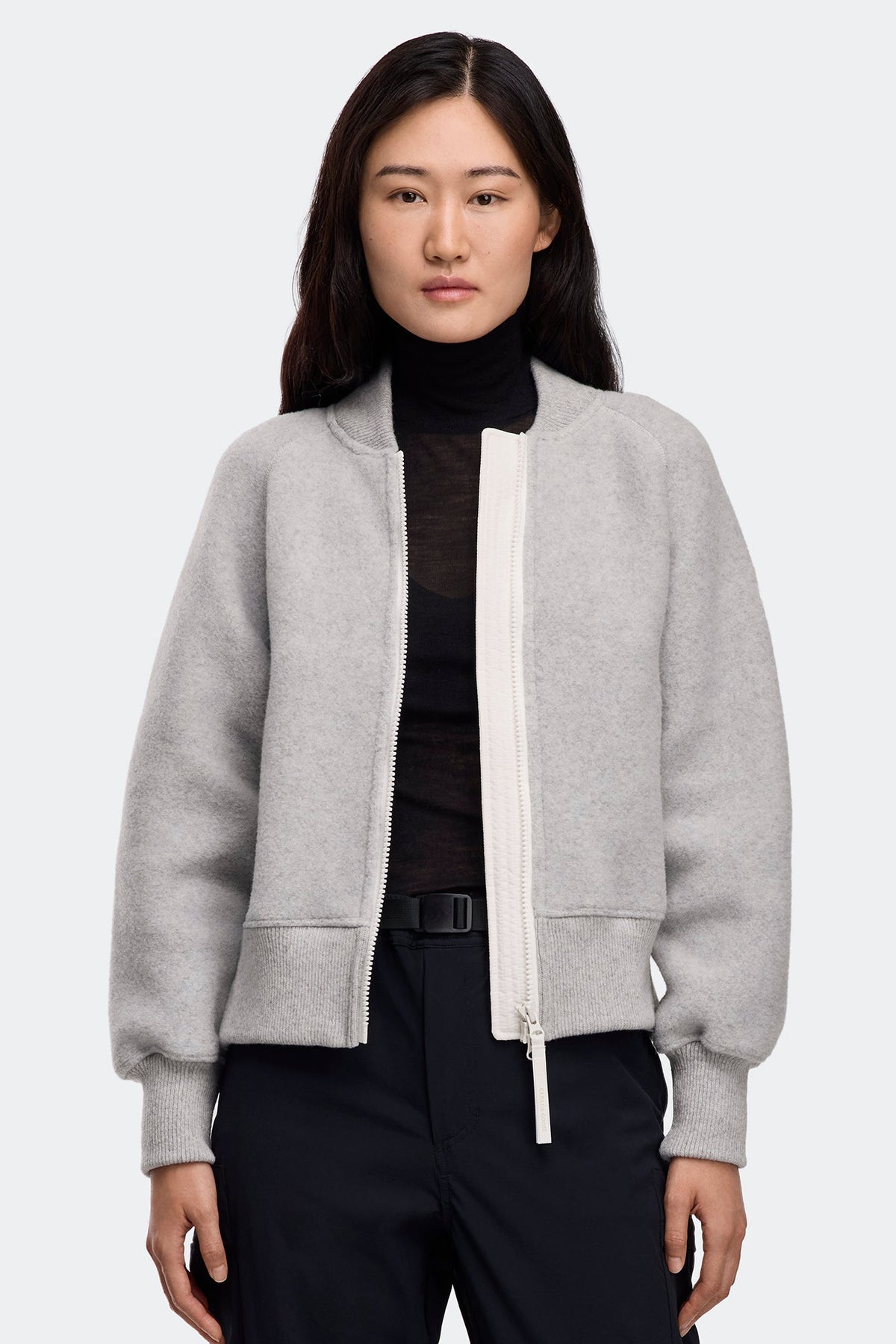 Sierra Fleece Bomber White Disc