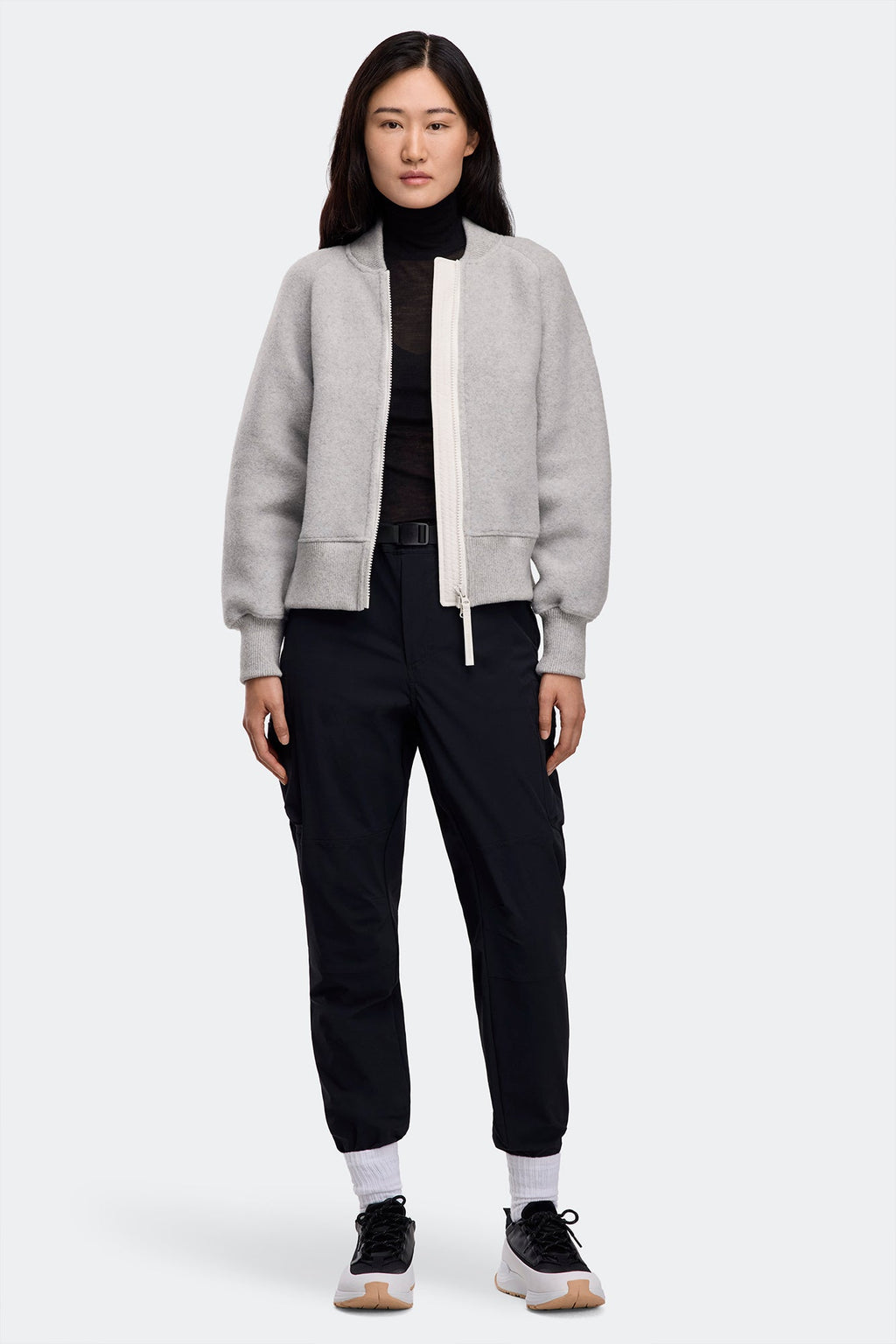 Sierra Fleece Bomber White Disc