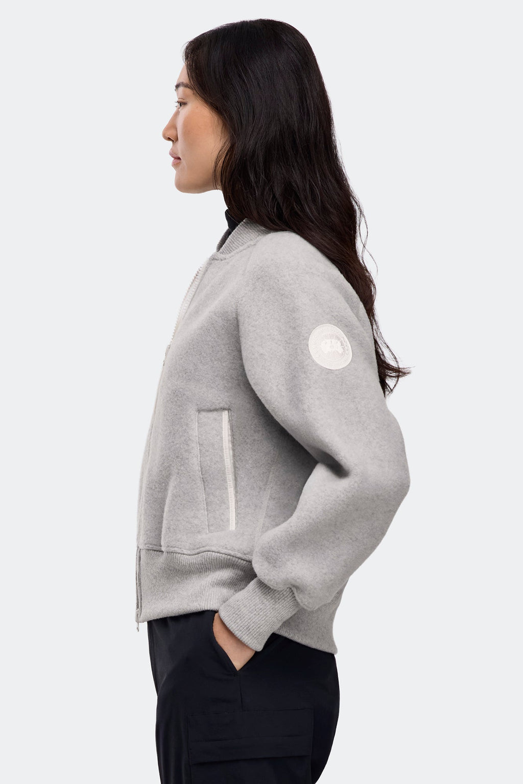 Sierra Fleece Bomber White Disc