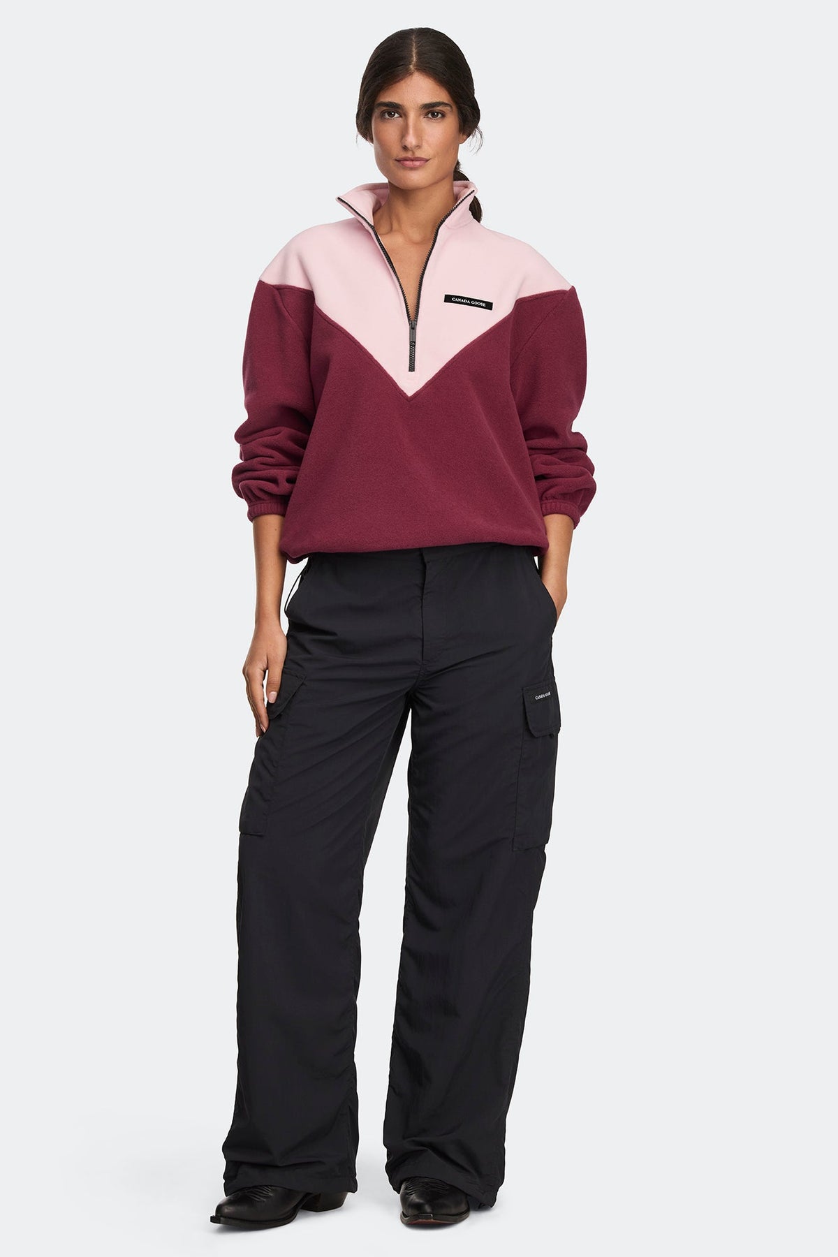 Tayen Colour Block Fleece Quarter Zip