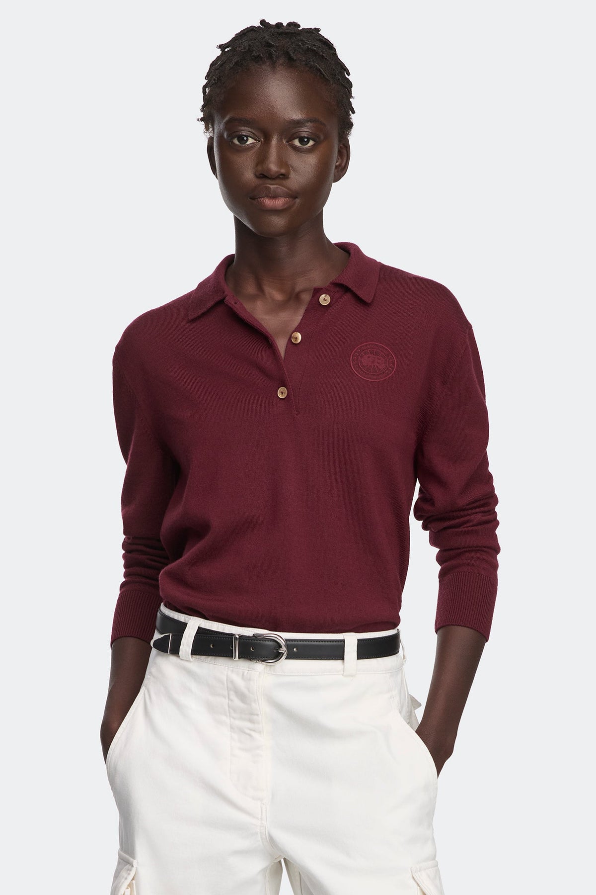 Melrose Knit Long Sleeve Polo