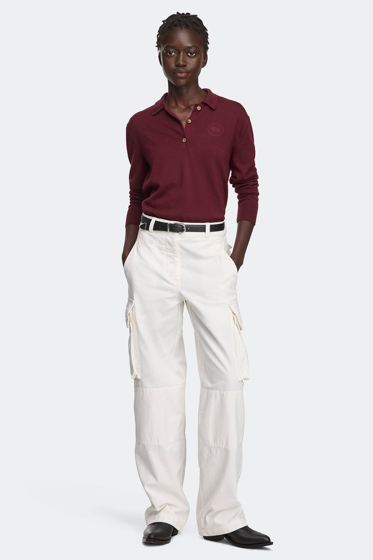Melrose Knit Long Sleeve Polo