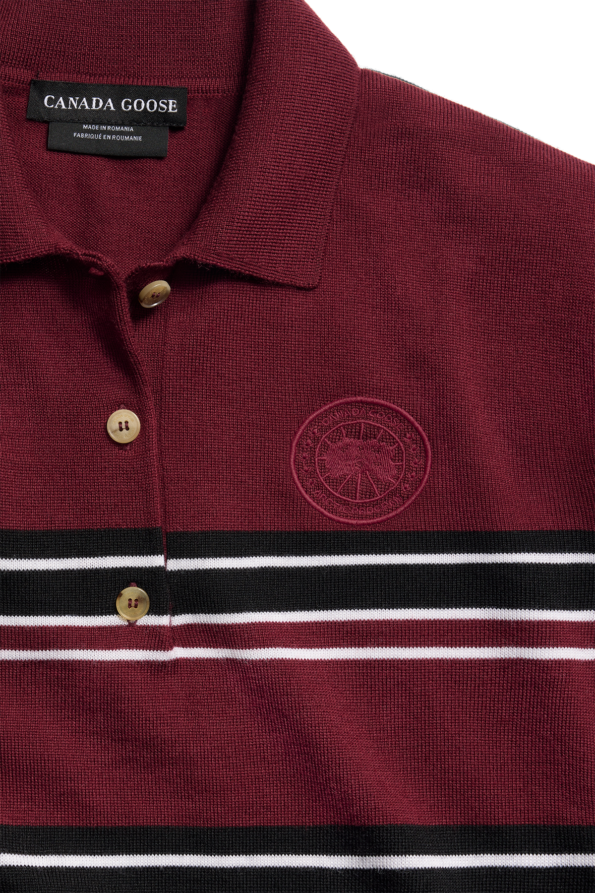 Melrose Striped Knit Long Sleeve Polo