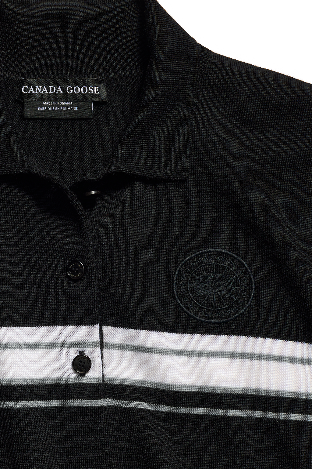 Melrose Striped Knit Long Sleeve Polo