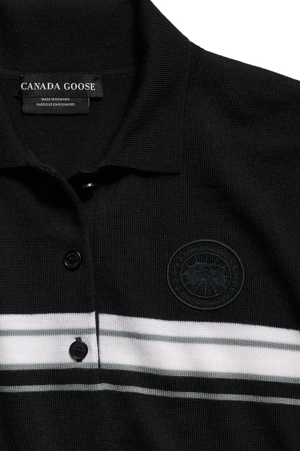 Melrose Striped Knit Long Sleeve Polo