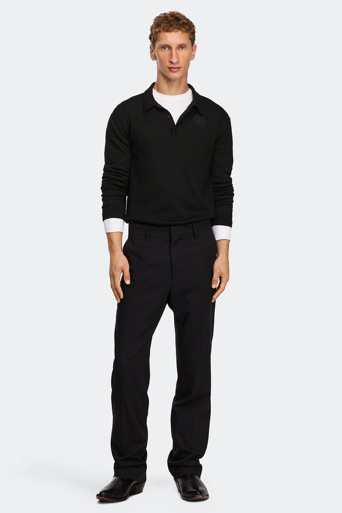 Petitot Knit Long Sleeve Polo