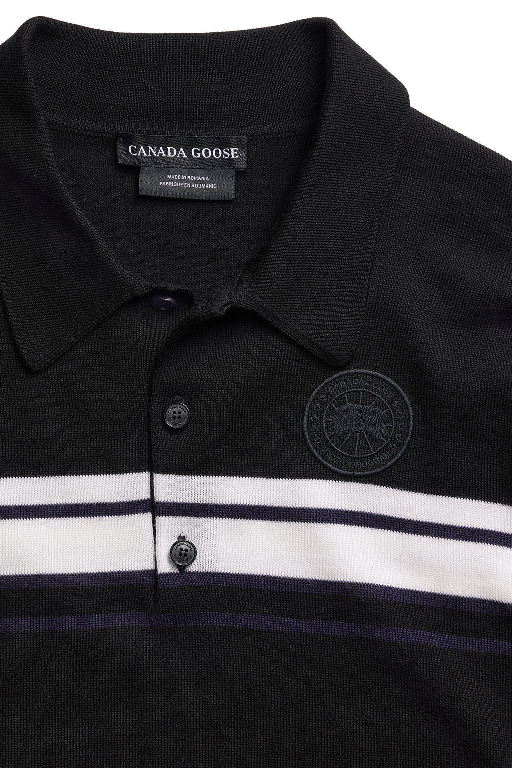 Petitot Striped Knit Long Sleeve Polo