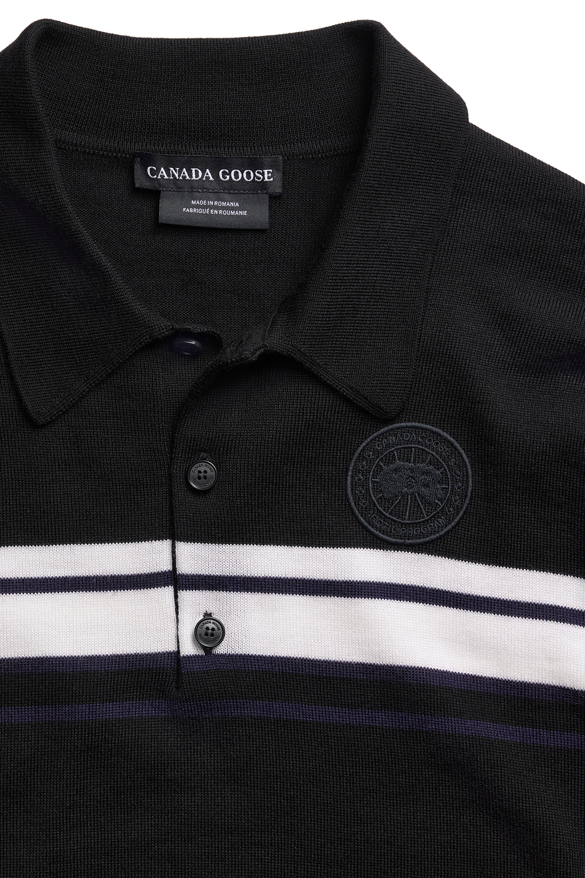 Petitot Striped Knit Long Sleeve Polo