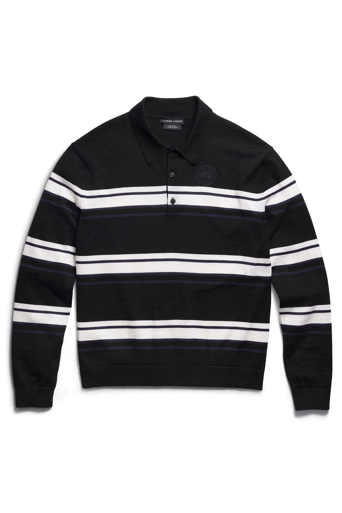 Petitot Striped Knit Long Sleeve Polo
